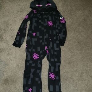 Minecraft zipup hooded onesie pjs